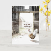 Waterverf Schuur Rooster 54e Verjaardag Humor Kaart (Gele Bloem)