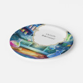 Waterverf Science Magic Scientist Verjaardag Papieren Bordje (Gekanteld)