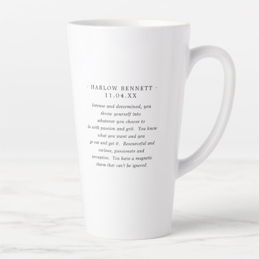 Waterverf Scorpio Astrology Zodiac | Monogram Latte Mok (Rechts)