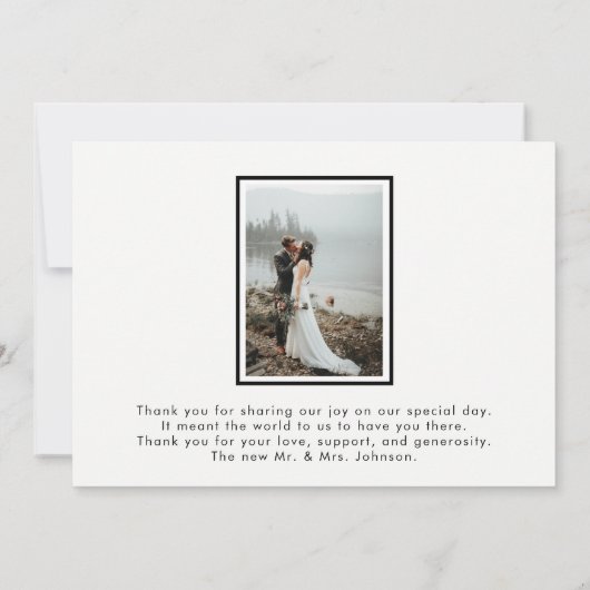 Waterverf Script 2 foto bruiloft dank u kaart (Achterkant)