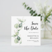 Waterverf Script Botanische bruiloft Bewaar de dat Save The Date (Staand voorkant)