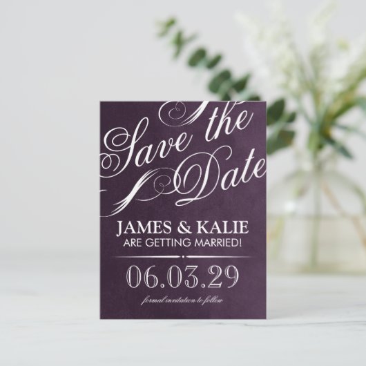 Waterverf  Script De datum opslaan Aankondigingskaart (Staand voorkant)