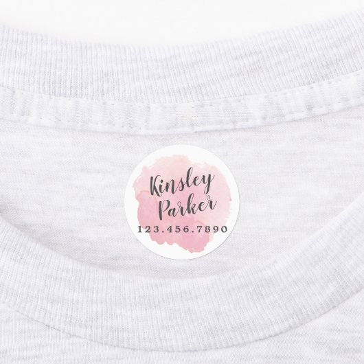 Waterverf Script Name Iron On Labels (Aangebracht)