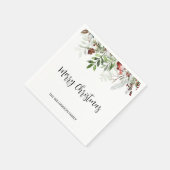 Waterverf Script Vrolijk kerstgroen Servet (Hoek)