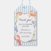 Waterverf Seafood Night Verjaardagsfeest Cadeaulabel (Voorkant)