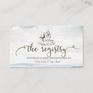 Waterverf Seagulls Beach Registry Informatiekaartje