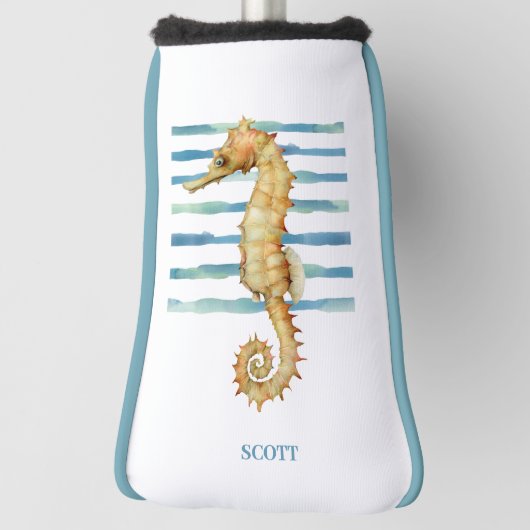 Waterverf Seahorse, Aangepast Golfheadcover (Draai 90)