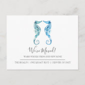 Waterverf Seahorse Adreswijziging Briefkaarten (Voorkant)