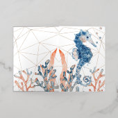 Waterverf Seahorse Folded Folie Wenskaart (Buiten Laag)