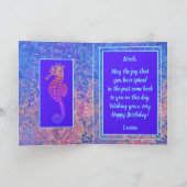  Waterverf Seahorse Happy Birthday Kaart (Binnen)