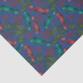 Waterverf Seahorse Indigo Nautical Pattern Tissuepapier (Detail)