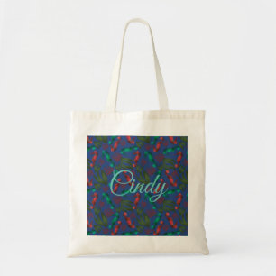 Waterverf Seahorse Indigo Nautical Personalized Tote Bag