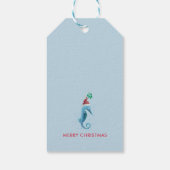 Waterverf Seahorse Mistletoe Nautical Named Cadeaulabel (Achterkant)
