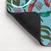 Waterverf Seahorse Nautical Personalized Muismat (Hoek)