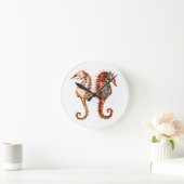 Waterverf Seahorse Patroon Ronde Klok (Huis)