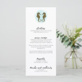 Waterverf Seahorse Wedding Menu (Staand voorkant)