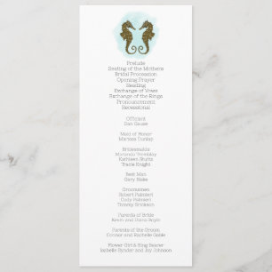 Waterverf Seahorse Wedding Programma