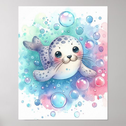 Waterverf Seal Poster (Voorkant)