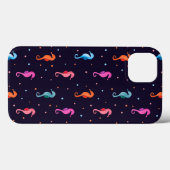 Waterverf Seapaarden op Navy Blue Pattern Case-Mate iPhone Case (Achterkant (horizontaal))