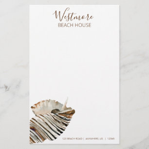 Waterverf Seashell Beach House Briefpapier