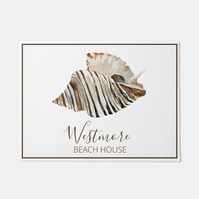 Waterverf Seashell Beach House Deurmat (Voorkant)