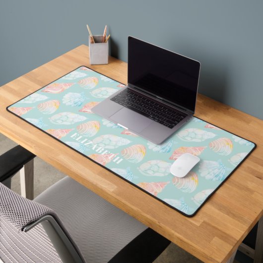Waterverf Seashell Naam Desk Mat (Kantoor 2)