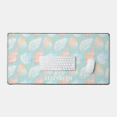 Waterverf Seashell Naam Desk Mat (Keyboard & Muis)