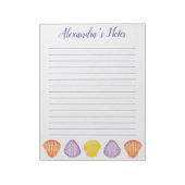 Waterverf Seashells met naam Letter-Size Notitieblok (Gedraaid)