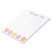 Waterverf Seashells met naam Letter-Size Notitieblok (Schuin)