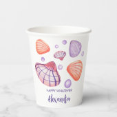 Waterverf Seashells Papieren bekers (Achterkant)