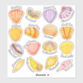 Waterverf Seashells Vinyl Stickers (Vel)