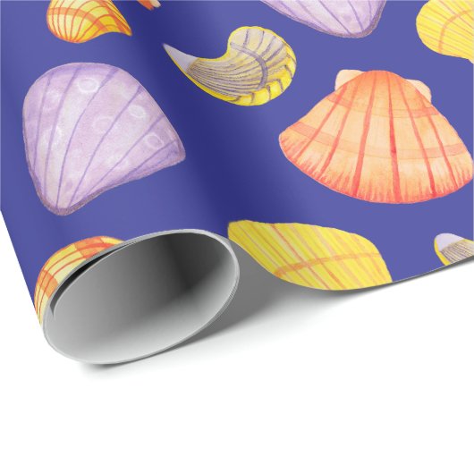 Waterverf Seashells Wrapping Paper Cadeaupapier (Rol Hoek)