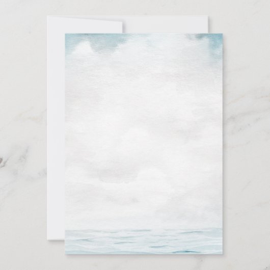 Waterverf Seashells, Zee sparen de Datum Save The Date (Achterkant)