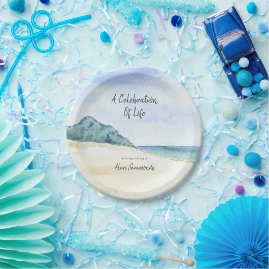 Waterverf Seashore - viering van het leven Papieren Bordje (Feest)