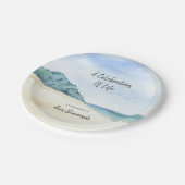 Waterverf Seashore - viering van het leven Papieren Bordje (Gekanteld)