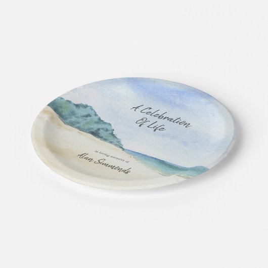 Waterverf Seashore - viering van het leven Papieren Bordje (Gekanteld)