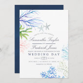 Waterverf Seaweed Beach Threadding Kaart (Voorkant / Achterkant)