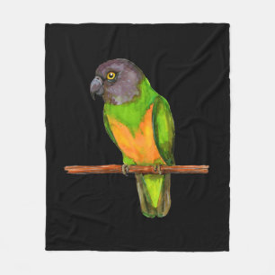 Waterverf Senegal parrot Fleece Deken