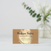 Waterverf Sepia | Gesitteerd leder Visitekaartje (Staand voorkant)