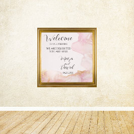 Waterverf Seraphina roze en goud Canvas Afdruk