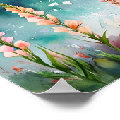 Waterverf Serene kustlandschap Wildflower Poster (Hoek)