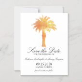 Waterverf Serene Palm Tree | Datum opslaan Magnetische Uitnodiging (Voorkant)