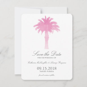 Waterverf Serene Palm Tree Datum opslaan Save The Date