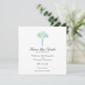 Waterverf Serene Palm Tree | Datum opslaan Save The Date (Staand voorkant)