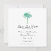 Waterverf Serene Palm Tree | Datum opslaan Save The Date (Voorkant)