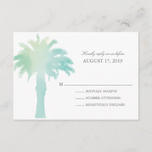 Waterverf Serene Palm Tree    Weddenschap RSVP