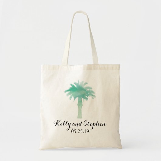 Waterverf Serene Palm Tree | Weddenschap Tote Bag (Voorkant)