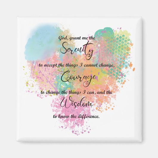 Waterverf Serenity Prayer Magneet (Voorkant)