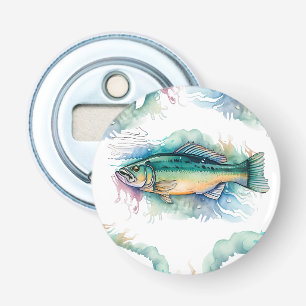 Waterverf serie: Bass Button Flesopener