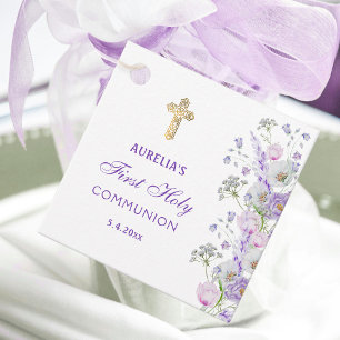 Waterverf Sering Bloemen Eerste Communie Bedankjes Labels